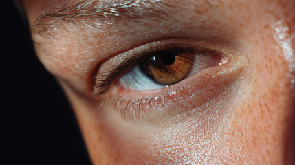 Obraz premium Close-up shot of human brown eye
