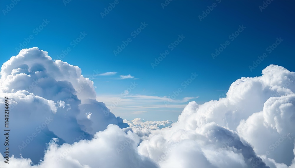 Poster blue sky and clouds with copy space for add text. clouds and blue-sky background.