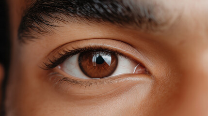 Fototapeta premium Close-up shot of human brown eye