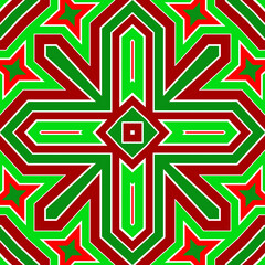 Seamless square pattern red and green. Christmas pattern green and red. Merry Christmas. Happy New Year.