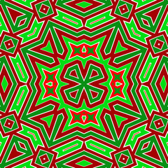 Seamless square pattern red and green. Christmas pattern green and red. Merry Christmas. Happy New Year.