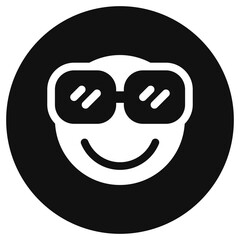 Obraz premium Editable cool glasses, proud, cool face vector icon. Part of a big icon set family. Perfect for web and app interfaces, presentations, infographics, etc