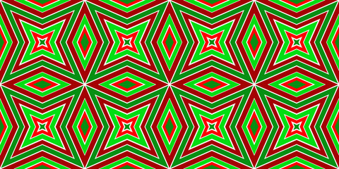 Seamless pattern banner red and green. Festive red and green Christmas pattern. Merry Christmas. Happy New Year.