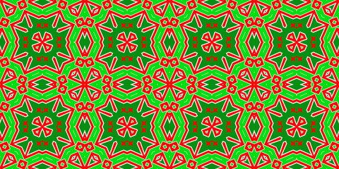 Seamless pattern banner red and green. Festive red and green Christmas pattern. Merry Christmas. Happy New Year.