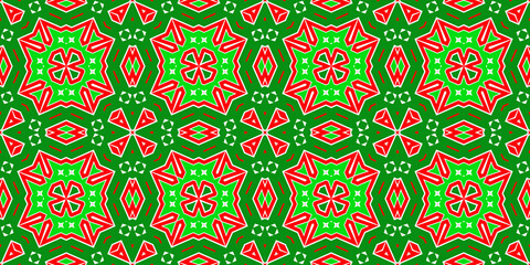 Seamless pattern banner red and green. Festive red and green Christmas pattern. Merry Christmas. Happy New Year.