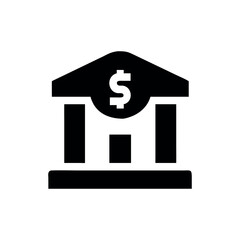 Bank logo Icon, Financial operations and transactions. Credit and deposit. Money and economy. Silhouette symbol on white space. Vector isolated illustration