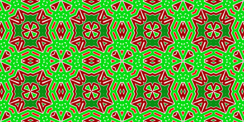 Seamless pattern banner red and green. Festive red and green Christmas pattern. Merry Christmas. Happy New Year.