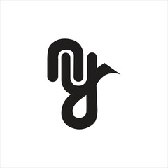 Ny or Yn letter initial lowercase minimal elegant monogram
