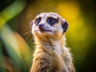 Adorable Meerkat Wildlife Photography: Curious Meerkat Looking Around, African Wildlife, Animal Portrait, Cute Meerkat Image, Wild Animal Photo