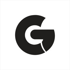 Modern unique letter Cg or Gc logo design  with circle shape