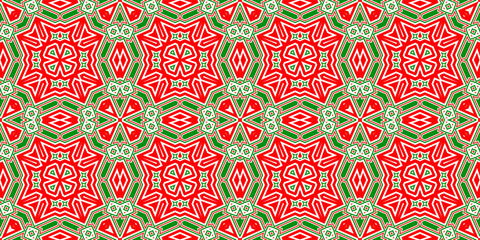 Seamless pattern banner red and green. Festive red and green Christmas pattern. Merry Christmas. Happy New Year.