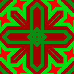 Seamless square pattern red and green. Christmas pattern green and red. Merry Christmas. Happy New Year.