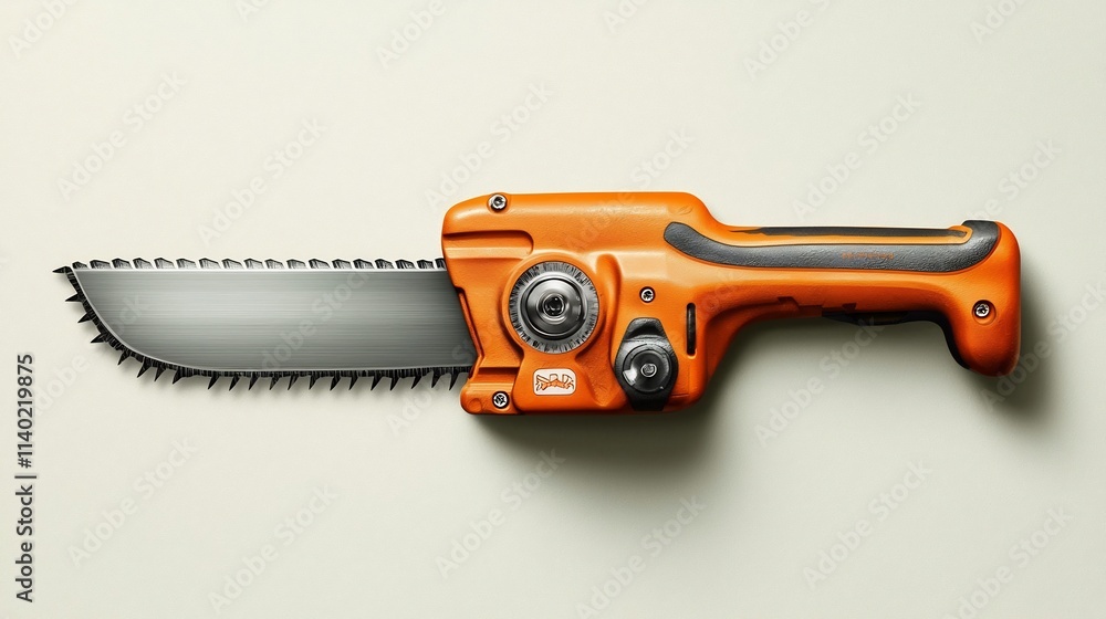 Aufkleber sleek and shiny hacksaw with slightly angled blade on a neutral background perfect for diy projects 
