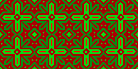 Seamless pattern banner red and green. Festive red and green Christmas pattern. Merry Christmas. Happy New Year.