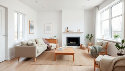 Fototapeta premium Modern Style - Living Room Interior Design With Modern Concept - Hotel Living Room - Apartment Living Room Interior With Sofa - Interior Design - Modern Living Room With Furniture 