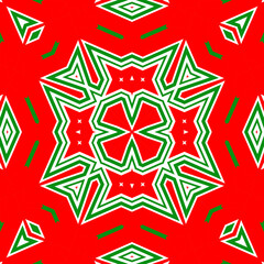 Seamless square pattern red and green. Christmas pattern green and red. Merry Christmas. Happy New Year.