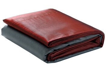 Folded Red and Grey Bedding isolated with transparent background