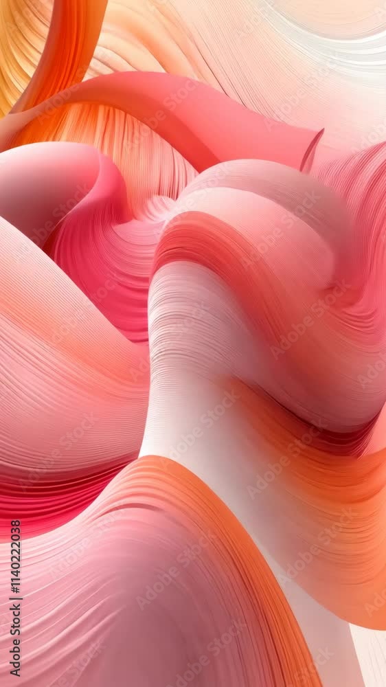 Poster colorful abstract waves flow seamlessly in a vibrant display of pinks and reds emanating warmth and 