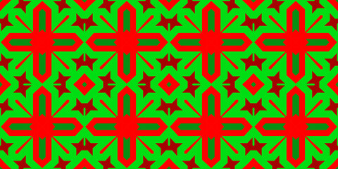 Seamless pattern banner red and green. Festive red and green Christmas pattern. Merry Christmas. Happy New Year.