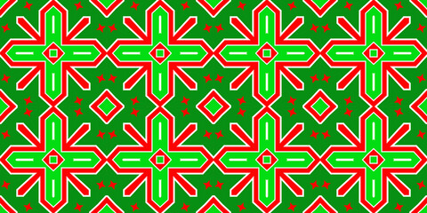 Seamless pattern banner red and green. Festive red and green Christmas pattern. Merry Christmas. Happy New Year.