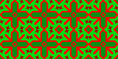 Seamless pattern banner red and green. Festive red and green Christmas pattern. Merry Christmas. Happy New Year.