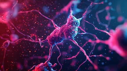 Microscopic View of Interconnected Neurons in the Brain