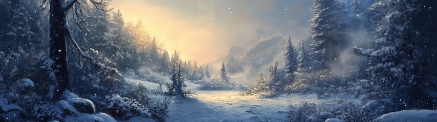 Serene Winter Landscape in a Timeless Wonderland Scene