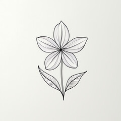 Obraz premium A black and white drawing of a leaf