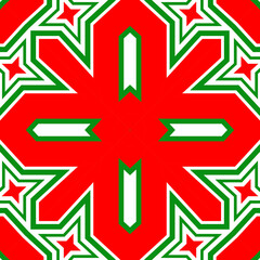 Seamless square pattern red and green. Christmas pattern green and red. Merry Christmas. Happy New Year.