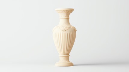 Elegant ceramic vase with intricate ribbed design, showcasing a classic aesthetic suitable for decoration or floral arrangements.
