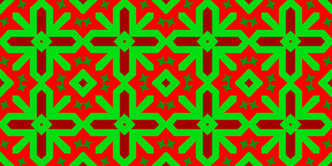 Seamless pattern banner red and green. Festive red and green Christmas pattern. Merry Christmas. Happy New Year.