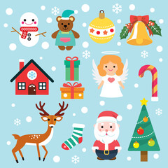 set of Christmas elements