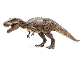 Naklejka premium Tyrannosaurus dinosaur, triassic period, mesozoic era, cretaceous period, jurassic period, isolated on white background