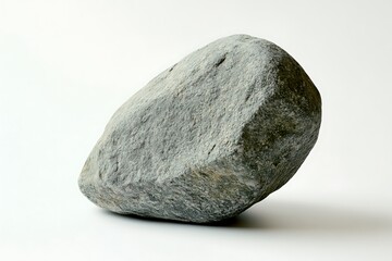 Fototapeta premium Grey stone isolated on white surface