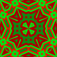 Seamless square pattern red and green. Christmas pattern green and red. Merry Christmas. Happy New Year.