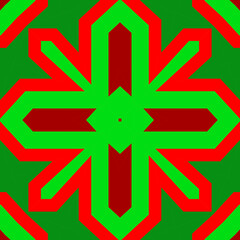 Seamless square pattern red and green. Christmas pattern green and red. Merry Christmas. Happy New Year.