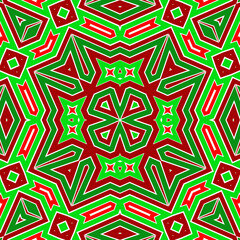 Seamless square pattern red and green. Christmas pattern green and red. Merry Christmas. Happy New Year.