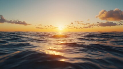 Fototapeta premium peaceful ocean,calm waves, gentle tides, serene seascape