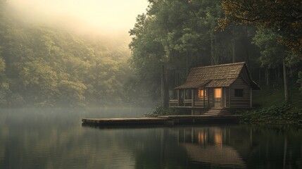 Fototapeta premium peaceful retreat,quiet getaway, calm escape, serene sanctuary