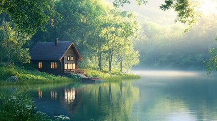 Fototapeta premium peaceful retreat,quiet getaway, calm escape, serene sanctuary