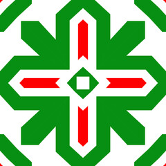 Seamless square pattern red and green. Christmas pattern green and red. Merry Christmas. Happy New Year.