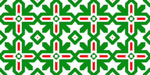 Seamless pattern banner red and green. Festive red and green Christmas pattern. Merry Christmas. Happy New Year.
