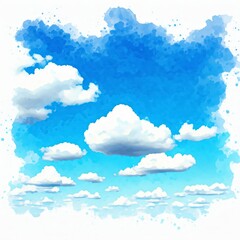 Watercolor Sky: Serene Cloudscape 