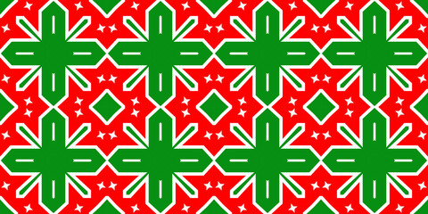 Seamless pattern banner red and green. Festive red and green Christmas pattern. Merry Christmas. Happy New Year.