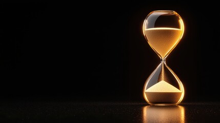 A glowing hourglass symbolizing the passage of time and the importance of mindfulness.