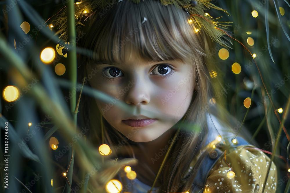 Poster fairytale character in the magical forest created with generative ai technology