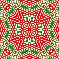 Seamless square pattern red and green. Christmas pattern green and red. Merry Christmas. Happy New Year.