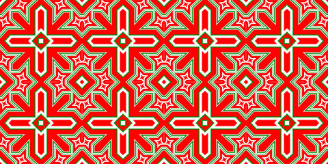 Seamless pattern banner red and green. Festive red and green Christmas pattern. Merry Christmas. Happy New Year.