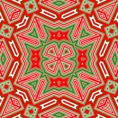 Seamless square pattern red and green. Christmas pattern green and red. Merry Christmas. Happy New Year.