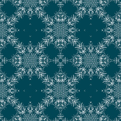 Christmas seamless pattern. Christmas background blue. Snowflake pattern. Happy New Year